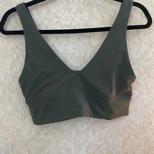Lululemon Women’s V-Neck Smooth Bralette and leggings set- Olive